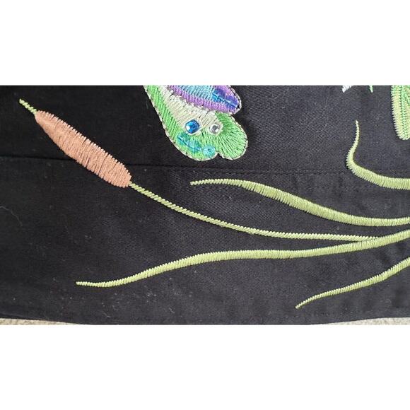 Quaker Factory Women's Jacket Size XS Black Cotton Embroidered Dragonflies NWT - Picture 7 of 16